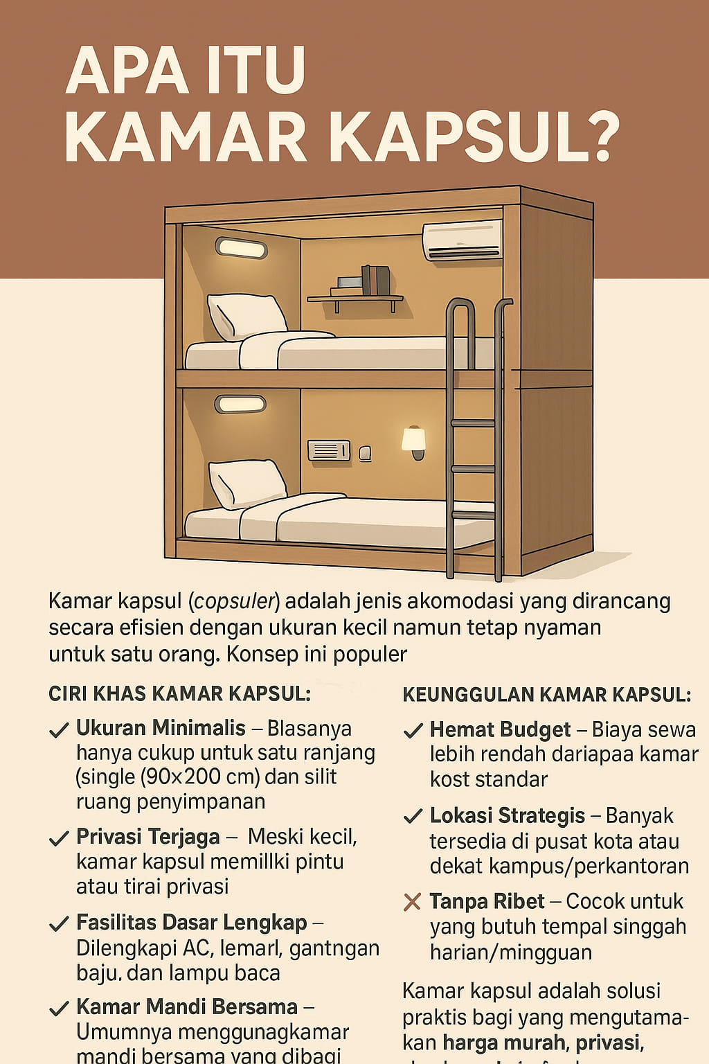 Foto Kamar F2 (Capsule Room)  Kost Surabaya